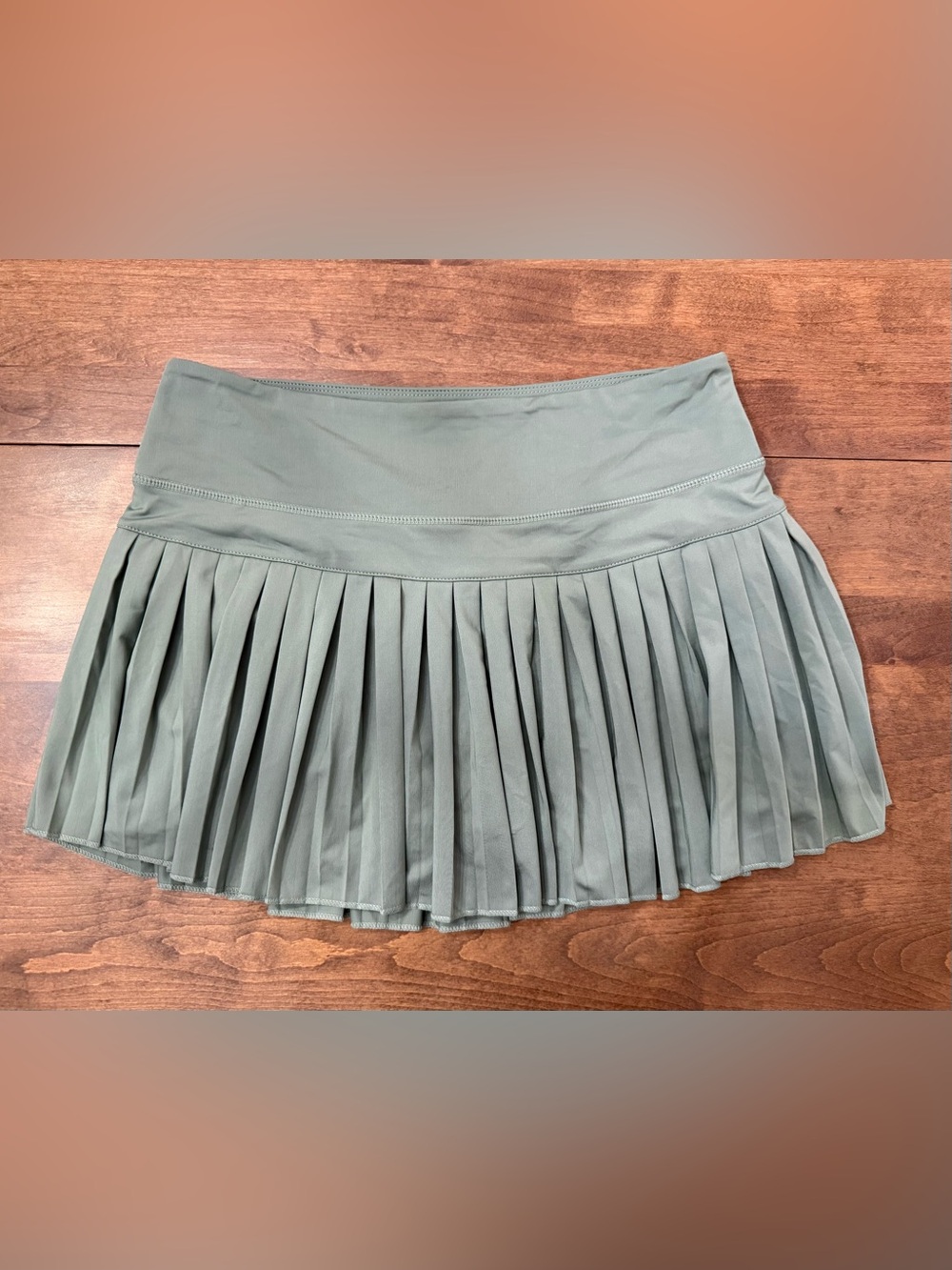 Goldhinge Pleated Mini Skort in Sage Green